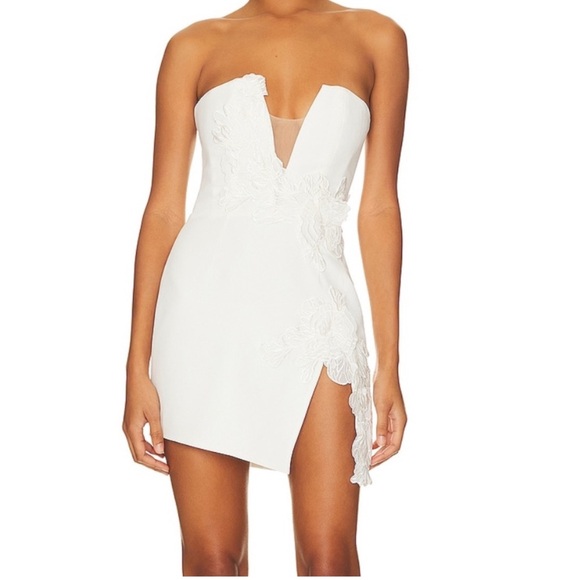 Sau Lee Fleur Mini Dress White Strapless Bridal - Revolve - Size 2 Sau Lee Fleur Mini Dress White Strapless Bridal - Revolve - Size 2